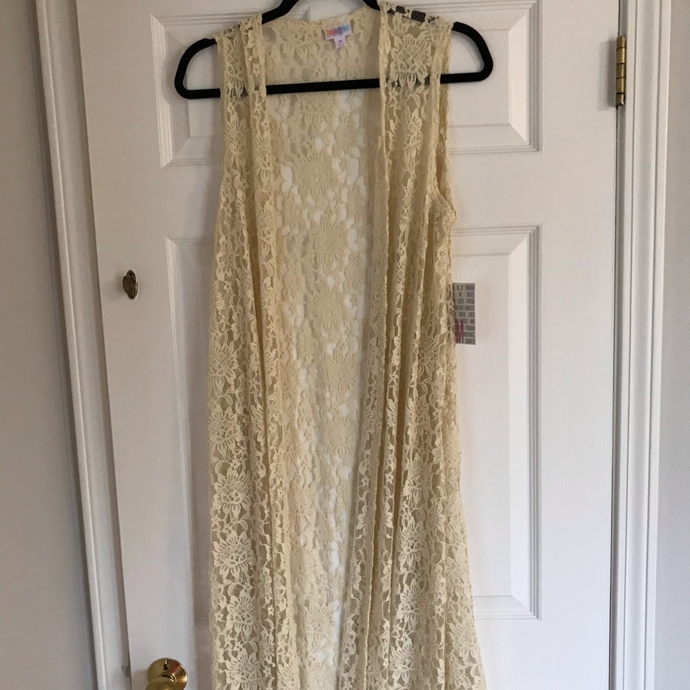 NWT Lace LuLaRoe Joy Vest, Medium, cream